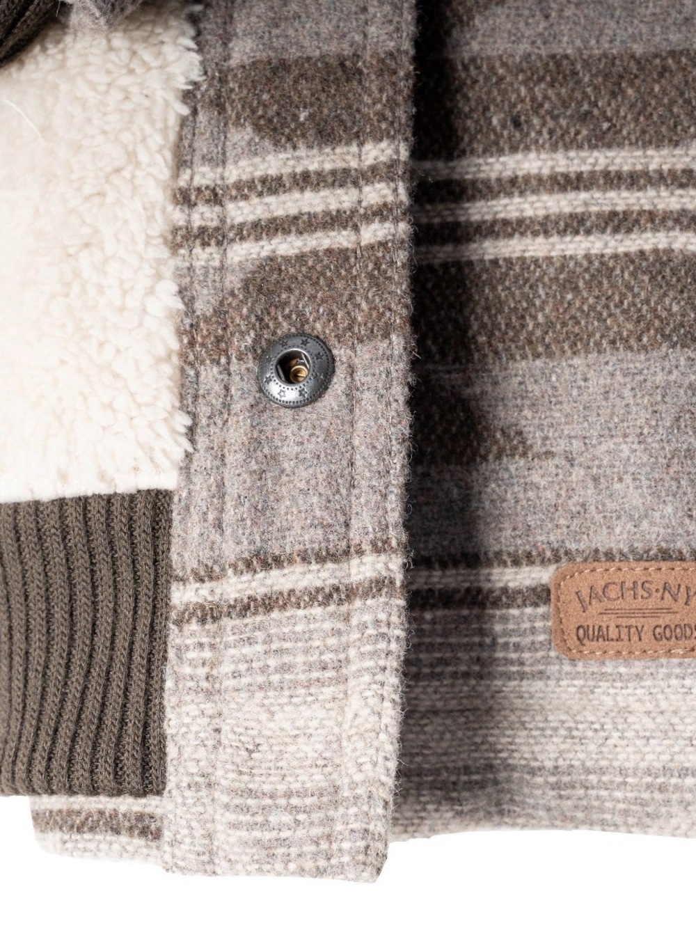 Jachs Brown Sherpa Lined Wool Blend Jacket Heavyweight Size M - Picture 3 of 8